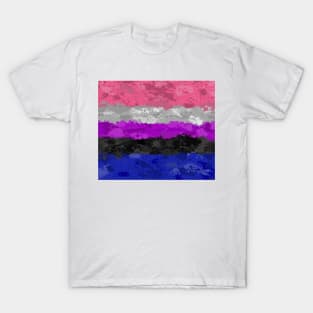 Abstract Paint Splatter Gender Fluid Pride Flag T-Shirt